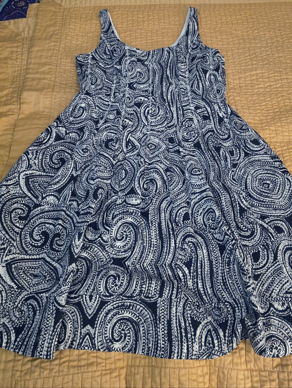 Black & White Printed Sleeveless Dress